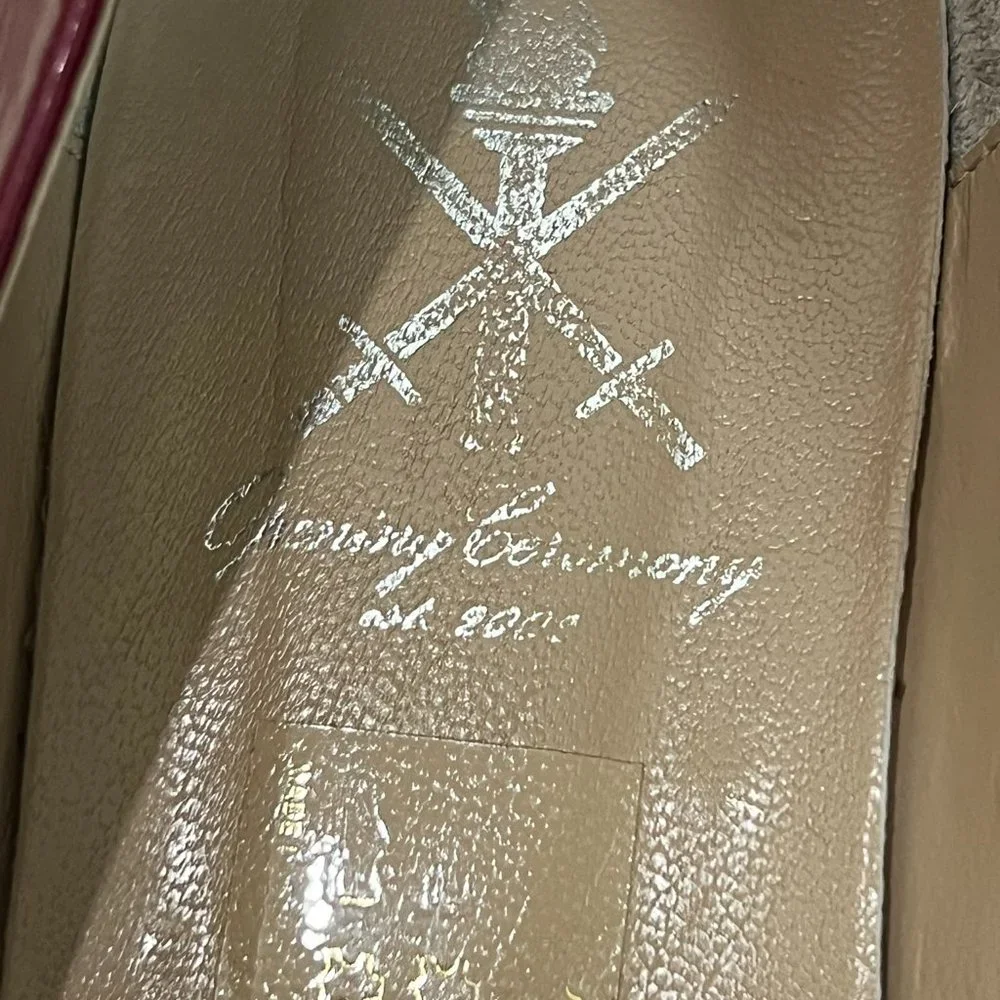 Blue/Red leather flats made in UAE collectible closing ceremony 2002 - Picture 5 of 9